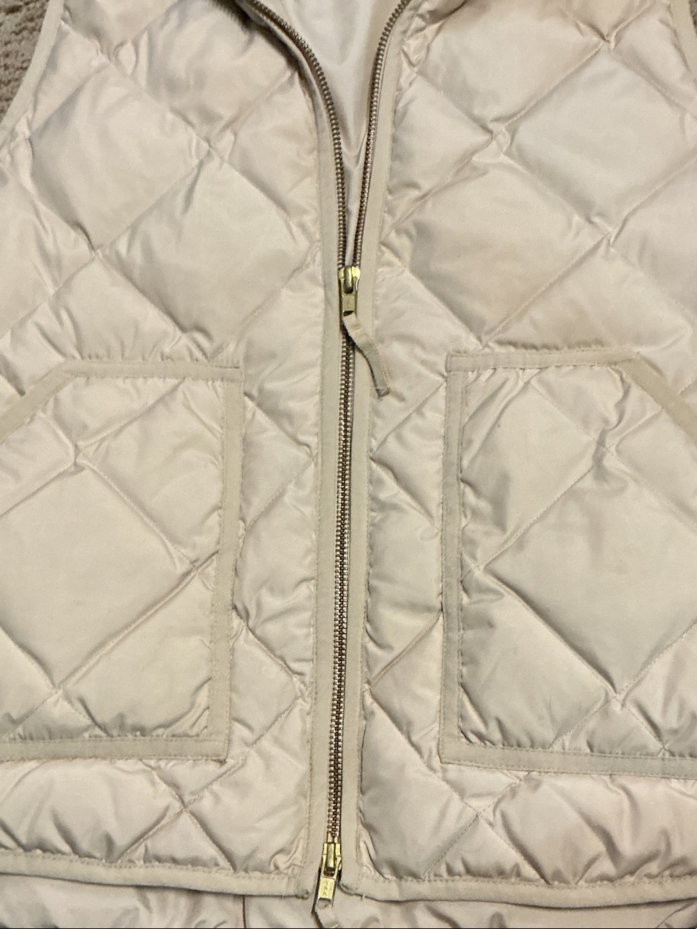 J. Crew Cream Quilted Puffer Vest - Picture 3 of 3